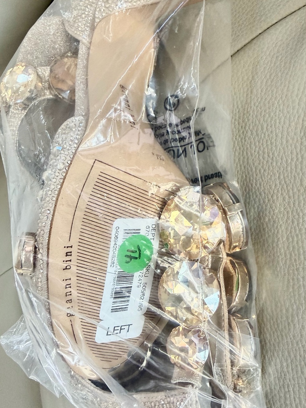 Gianni Bini Gold Oakland Crystal Ankle-Strap Stiletto Sandals - Picture 4 of 5